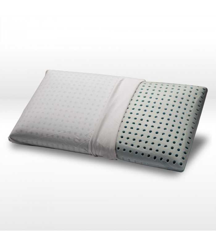 Hypoallergic and anti-mite memory foam pillow, perforated.