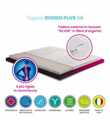 Very rigid H6 cm topper for too soft mattresses