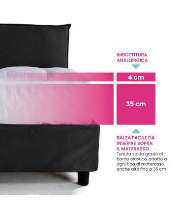 Upholstered mattress cover also for high American mattresses 35 cm