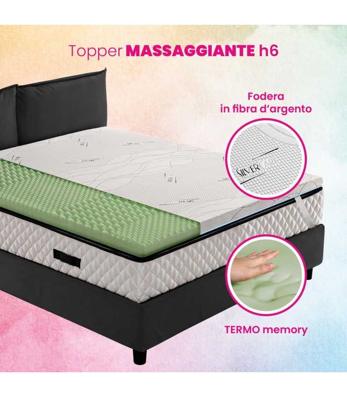 Topper matrimoniale Toro, Sovra materasso per migliorare la postura, Topper  Memory Foam, Topper anallergico e traspirante, 100% Made in Italy