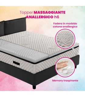 Topper in memory in zones and organic cotton fabric