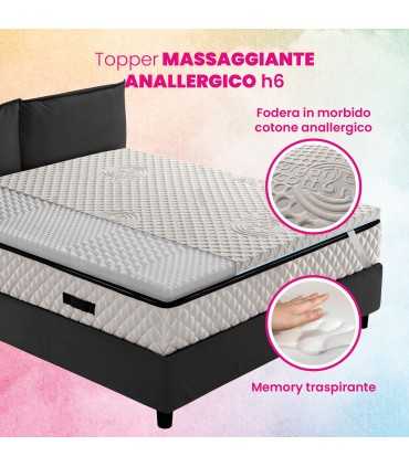 Massaging memory topper and cotton fabric