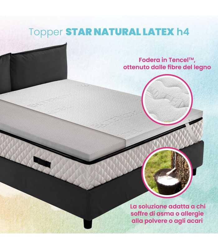 Natural latex topper with Tencel fabric