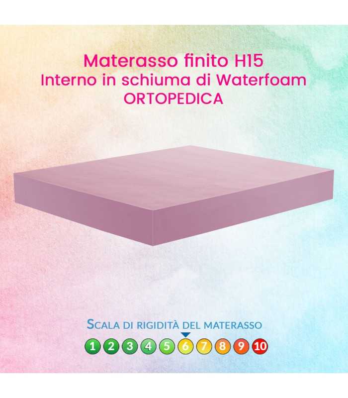 Materasso H15 cm, ortopedico con tessuto anallergico E CUSCINO/I E COPRI MATERASSO OMAGGIO - ERGO COMFORT 15
