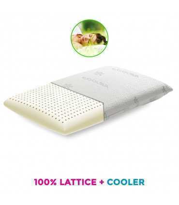 Cuscino 100% schiuma di lattice alto 10/11 cm C.a. salutare, fresco e traspirante - milk