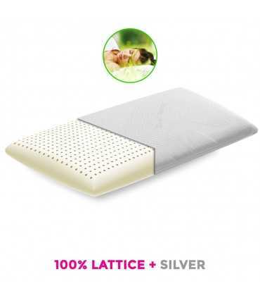 Cuscino 100% schiuma di lattice alto 10/11 cm C.a. salutare, fresco e traspirante - milk