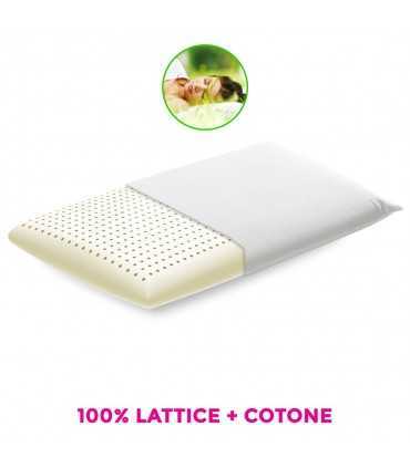 Cuscino lattice con federa in cotone