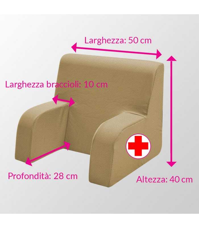 Medical device bed armchair, bed backrest with beige removable and washable fabric – Comodone