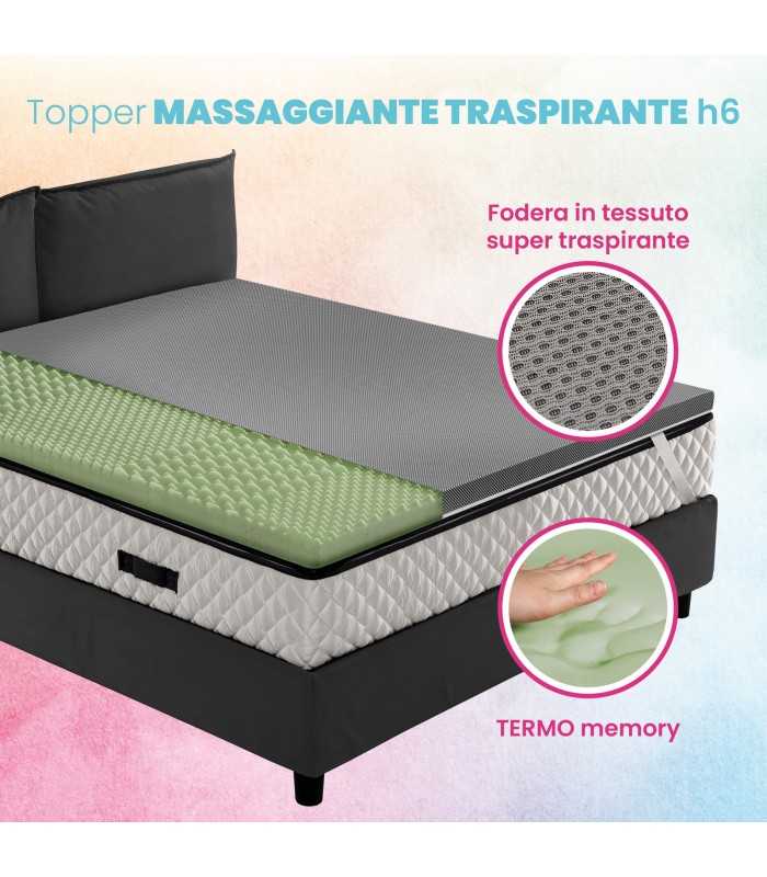 Topper memory in areas with breathable fabric. Italian production