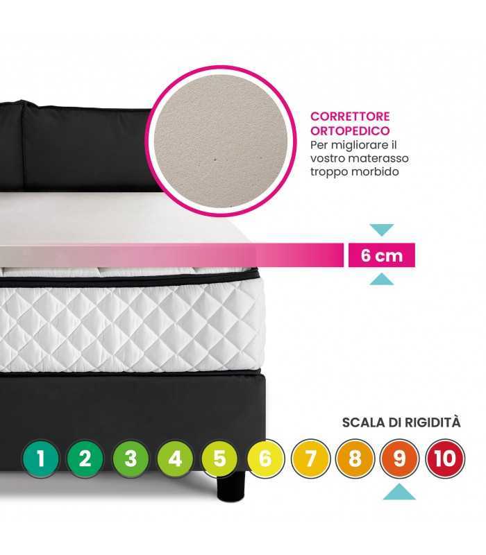 Extra firm topper, orthopedic mattress topper 6 cm high, with breathable and removable cover – AIR CAUCCIU