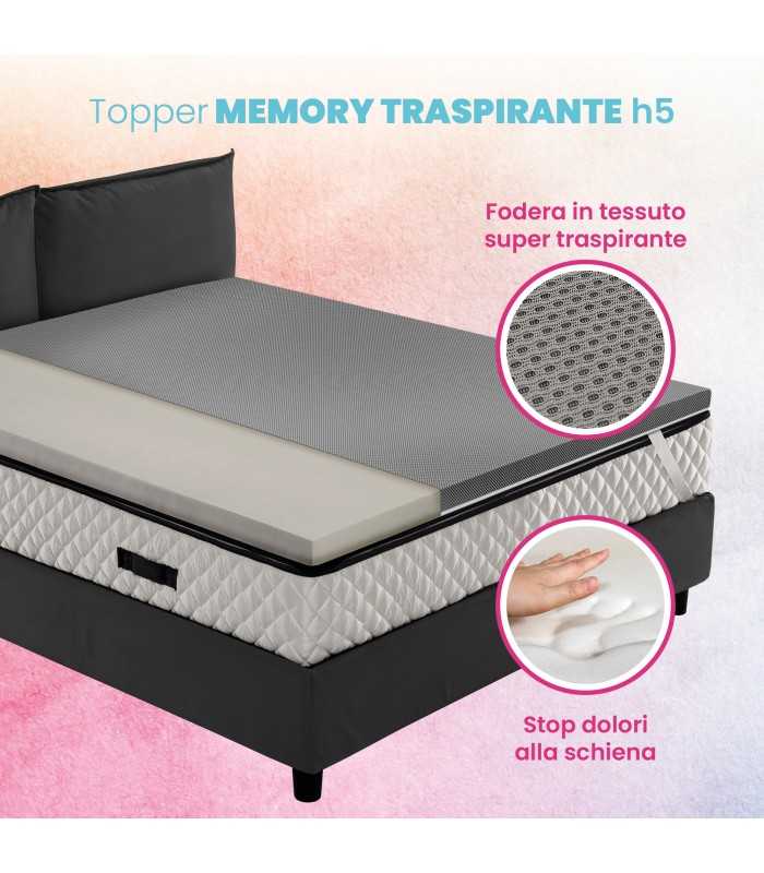 Topper Over 5 cm high memory mattress. Improve each mattress.