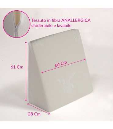 Cuscino cuneo anti reflusso posturale con 2 tessuti. PROMO