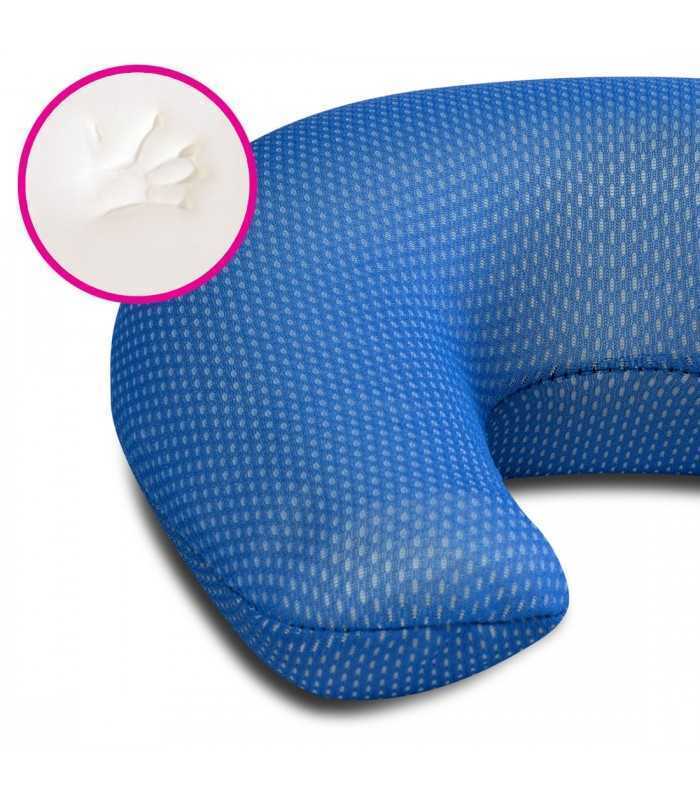 Memory foam neck pillow for travel, with removable and washable technical fabric cover