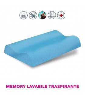 Cuscino cervicale memory air sense completamente lavabile in lavatrice. il guanciale salutare e + traspirante con tessuto aloe