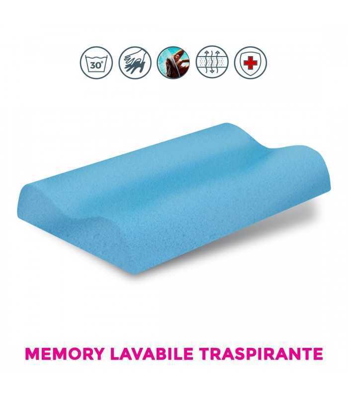 Memory Air Sense cervical pillow, fully machine washable. The healthy, highly breathable pillow with Aloe fabric