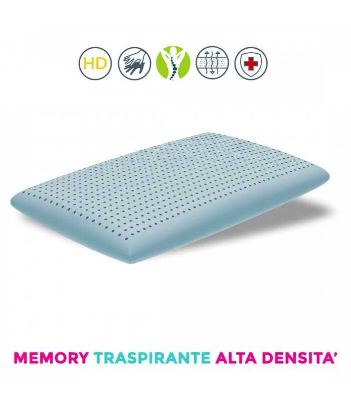 Cuscino memory hd ancora più traspirante e anti acaro con tessuto sfoderabile cotone - young H12