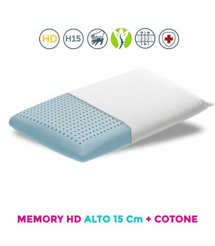 Cuscino in memory foam traspirante alto 15 cm