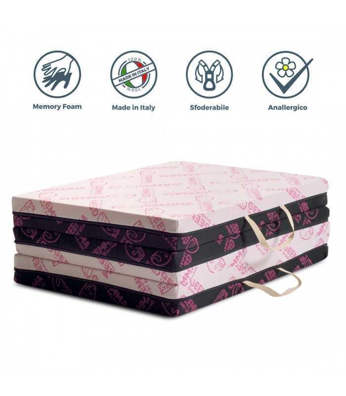 Foldable futon mattress with memory foam that also converts into a comfortable seating cushion, 11 cm thick – MEMORY GEEM