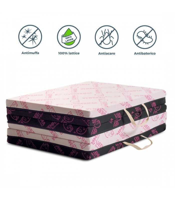 Foldable futon mattress with latex foam that also converts into a comfortable seating cushion, 9 cm thick – GEEM LATEX